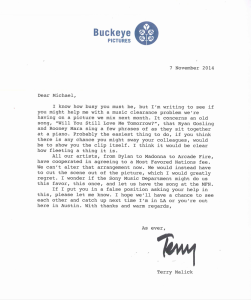 terry malick letter