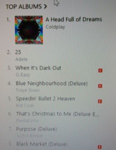 itunes adele coldplay