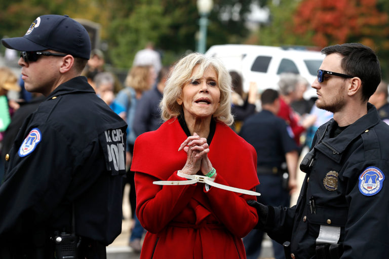 Jane Fonda Will Be Arrested This Morning at the Capitol with Rosanna Arquette, Catherine Keener, Advocating for Climate Change Reform