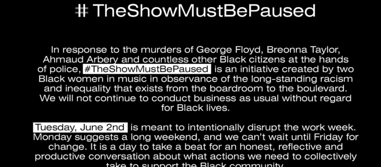 The Show Must Be Paused: Entire Music Industry Will Take Tuesday as a Day of Reflection, Community, No Business