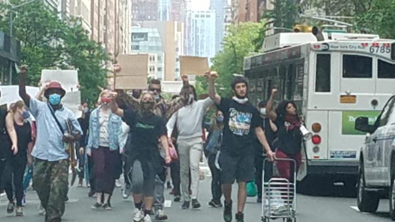 Here Are Your Protestors, Marching Up Fifth Avenue, While Some Hand Out Butter Cookies in Locked Down Village