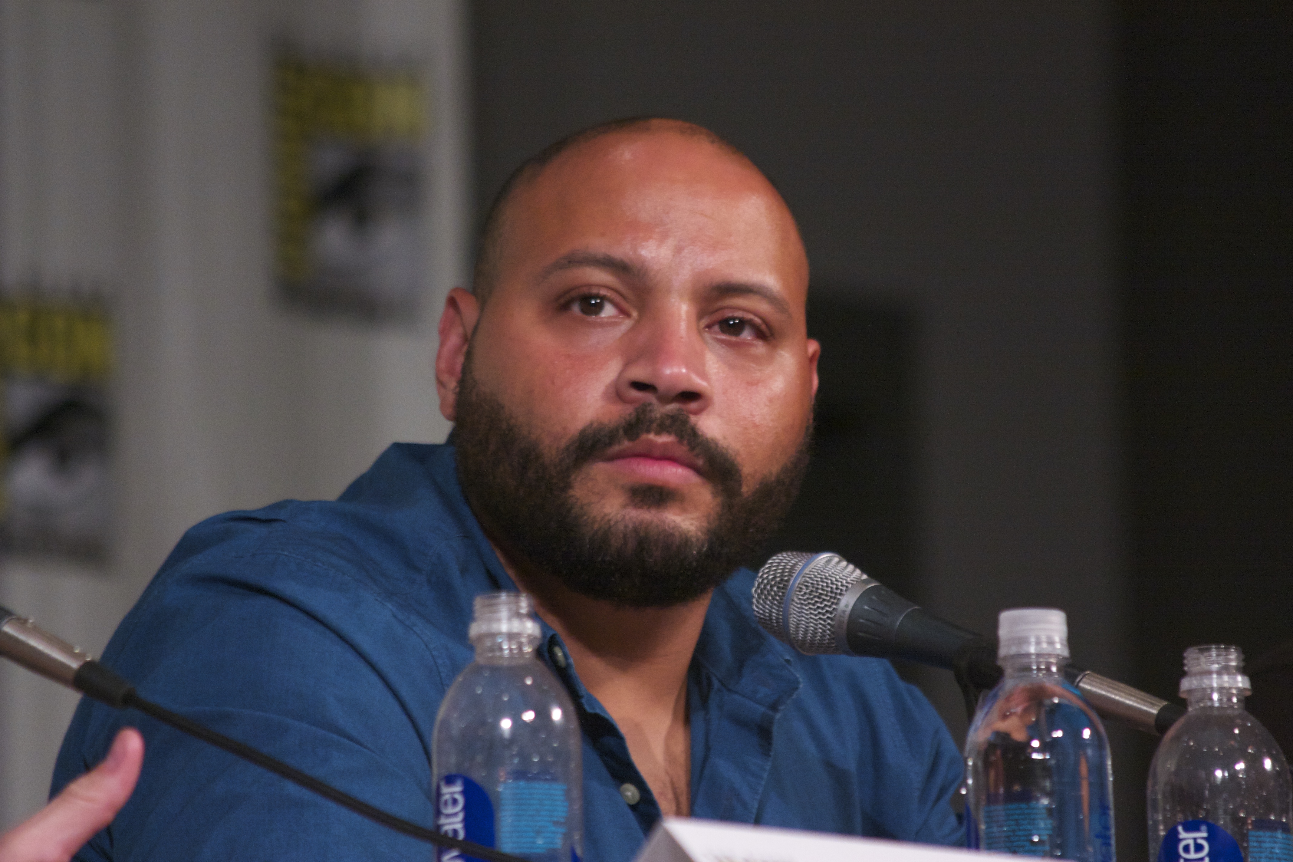 54 Build Presents Colton Dunn Discussing Superstore Stock Photos