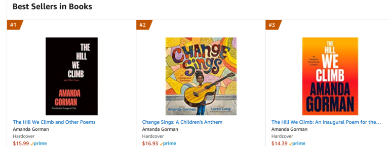 A Star is Born: Following Inauguration, Amanda Gorman’s Books Now Occupy Top 3 Spots on Amazon Best Sellers List