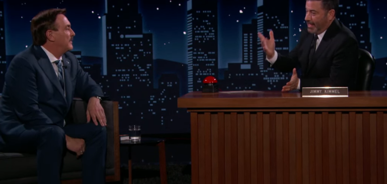 (Watch) Jimmy Kimmel’s Interview with Insurrectionist MyPillow CEO Mike Lindell: “Were you vaccinated…for rabies?”