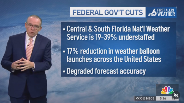 NBC Florida Weatherman Warns Viewers He Can’t Predict Hurricanes Because of Trump-Musk Federal Cuts (Video)