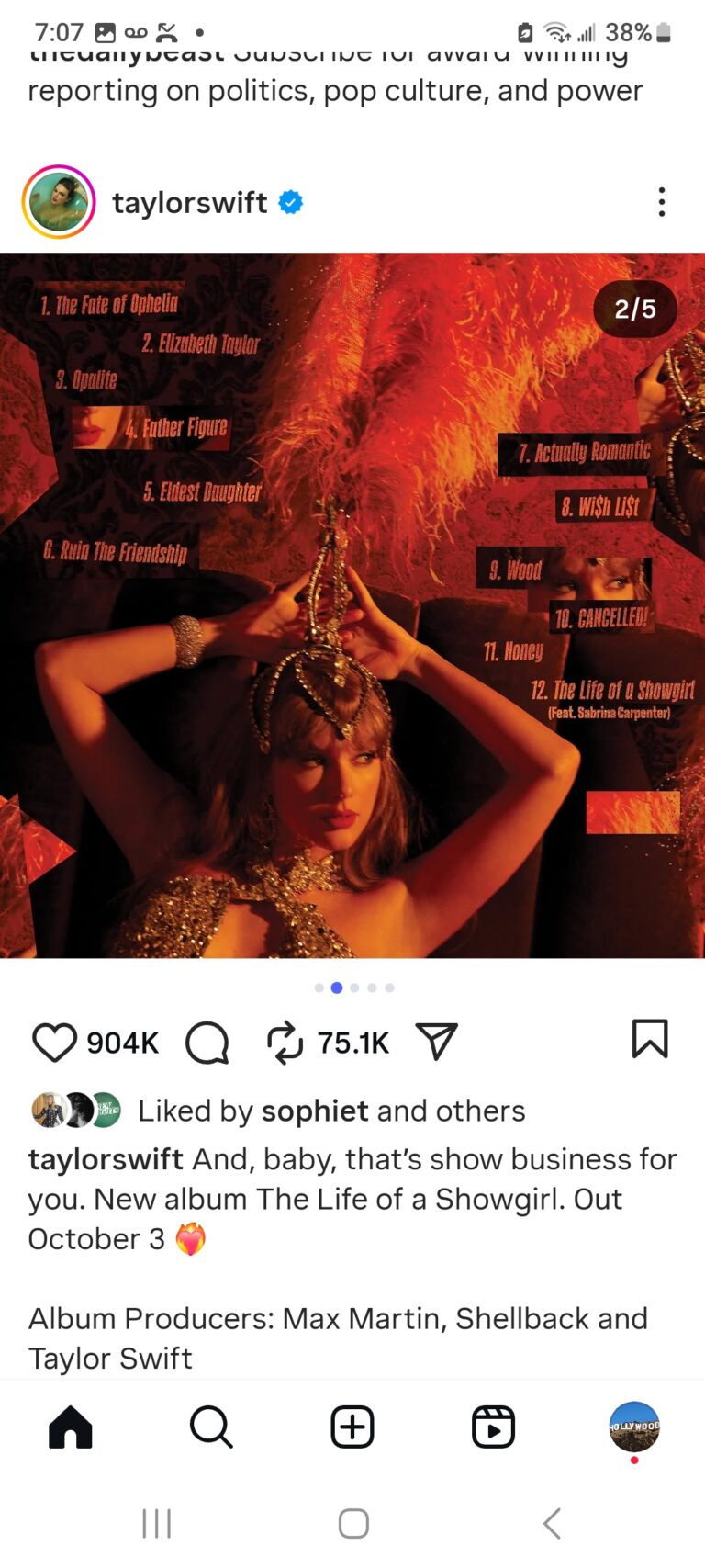 Taylor Swift Unveils Cover of “Showgirl” Album and Credits: Surprise Producer Max Martin, Not Jack Antonoff!