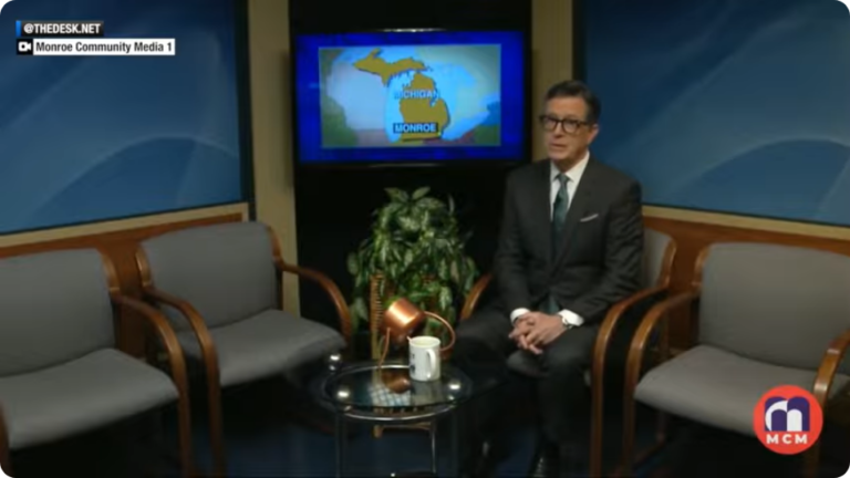 Stephen Colbert Already Back on TV! Follows CBS Series Sign Off by Hosting Michigan Version of “Forever Fernwood” at Local Station (Watch)