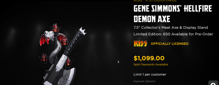 New Movie, Music Merch Alert: Butcher Knives for “Superman,” “Batman,” “Lord of the Rings,” Gene Simmons’ $1100 Collectors Hellfire Meat Axe